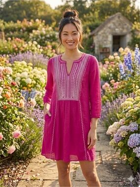 Blue Illusion Fuchsia Viscose Tunic